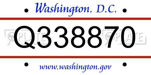 Q338870 District Of Columbia License Plate