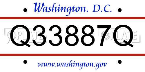 Q33887Q District Of Columbia License Plate