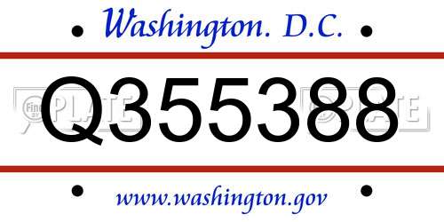 Q355388 District Of Columbia License Plate