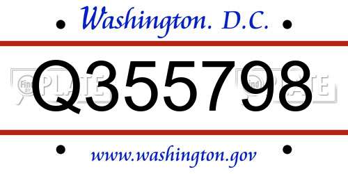 Q355798 District Of Columbia License Plate