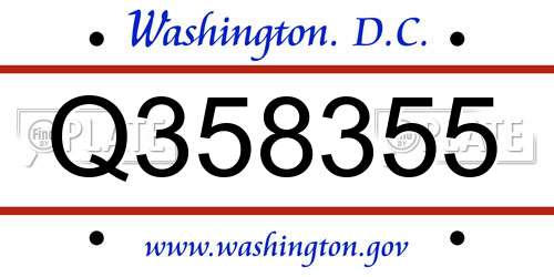 Q358355 District Of Columbia License Plate
