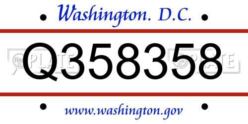 Q358358 District Of Columbia License Plate