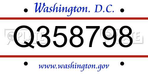 Q358798 District Of Columbia License Plate