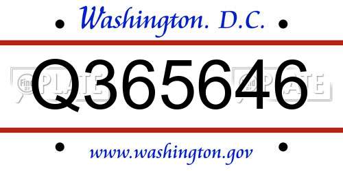 Q365646 District Of Columbia License Plate