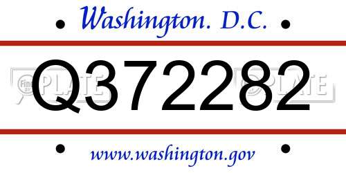 Q372282 District Of Columbia License Plate