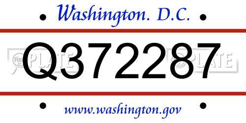 Q372287 District Of Columbia License Plate