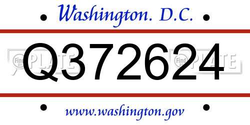 Q372624 District Of Columbia License Plate