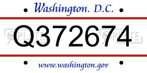 Q372674 District Of Columbia License Plate
