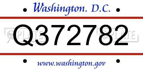 Q372782 District Of Columbia License Plate