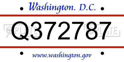 Q372787 District Of Columbia License Plate