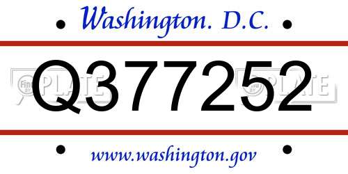 Q377252 District Of Columbia License Plate