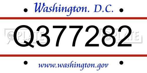 Q377282 District Of Columbia License Plate