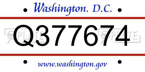 Q377674 District Of Columbia License Plate