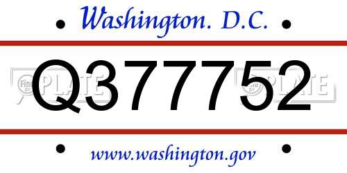 Q377752 District Of Columbia License Plate