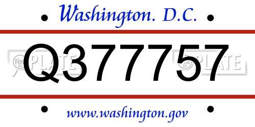 Q377757 District Of Columbia License Plate