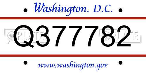 Q377782 District Of Columbia License Plate