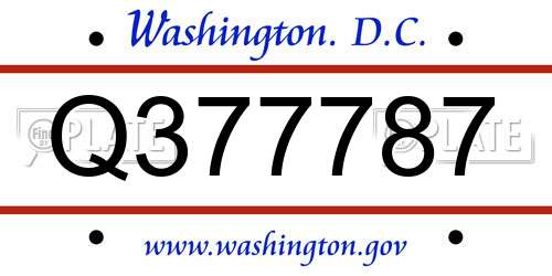 Q377787 District Of Columbia License Plate