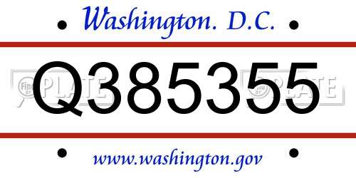 Q385355 District Of Columbia License Plate