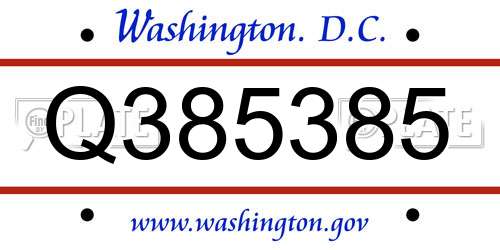 Q385385 District Of Columbia License Plate