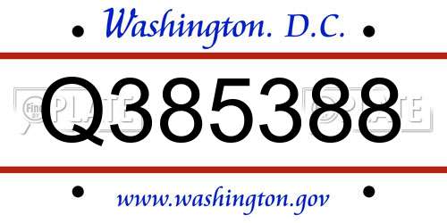 Q385388 District Of Columbia License Plate