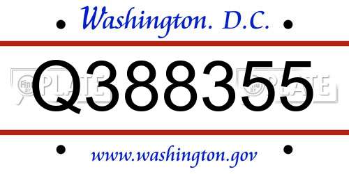 Q388355 District Of Columbia License Plate