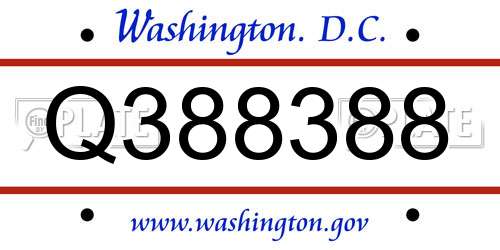 Q388388 District Of Columbia License Plate