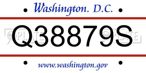 Q38879S District Of Columbia License Plate