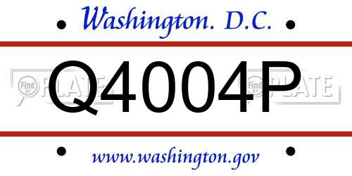 Q4004P District Of Columbia License Plate