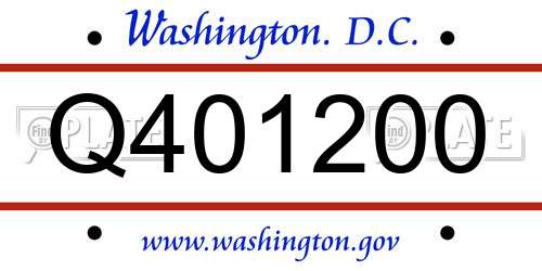 Q401200 District Of Columbia License Plate
