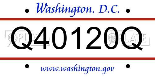 Q40120Q District Of Columbia License Plate