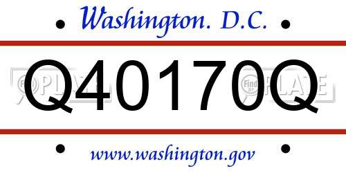 Q40170Q District Of Columbia License Plate