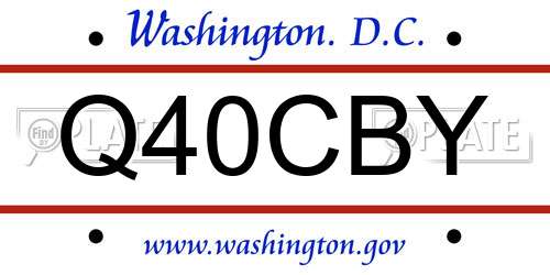 Q40CBY District Of Columbia License Plate