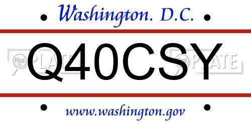 Q40CSY District Of Columbia License Plate