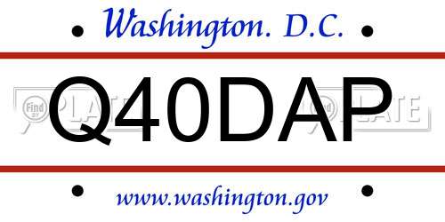 Q40DAP District Of Columbia License Plate