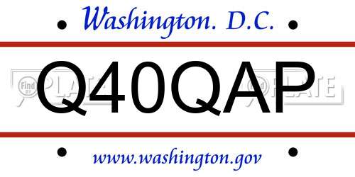 Q40QAP District Of Columbia License Plate