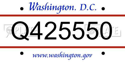 Q425550 District Of Columbia License Plate