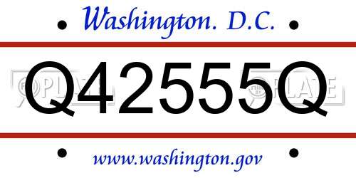 Q42555Q District Of Columbia License Plate