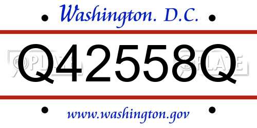 Q42558Q District Of Columbia License Plate