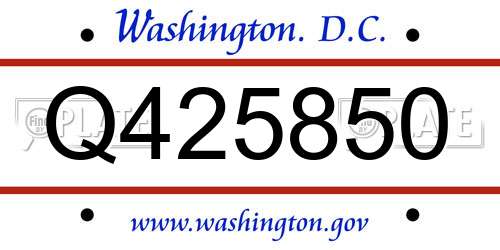 Q425850 District Of Columbia License Plate