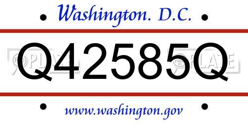 Q42585Q District Of Columbia License Plate