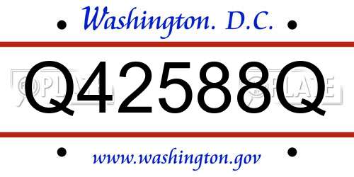Q42588Q District Of Columbia License Plate