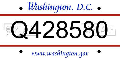 Q428580 District Of Columbia License Plate