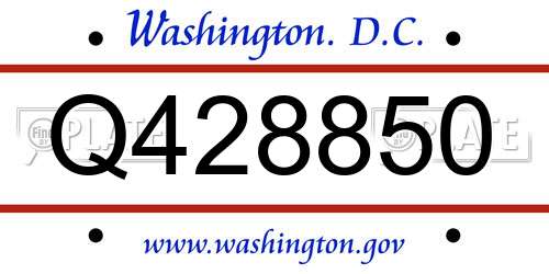 Q428850 District Of Columbia License Plate
