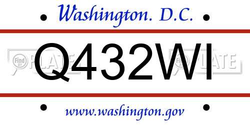 Q432WI District Of Columbia License Plate