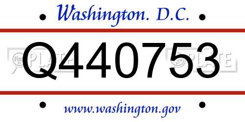 Q440753 District Of Columbia License Plate