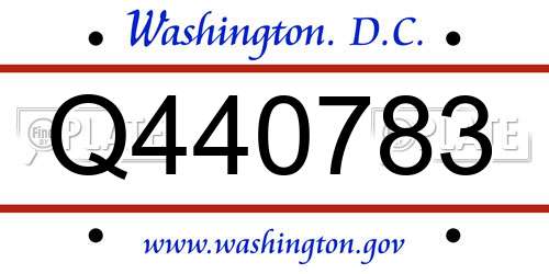 Q440783 District Of Columbia License Plate