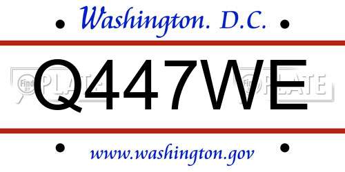 Q447WE District Of Columbia License Plate
