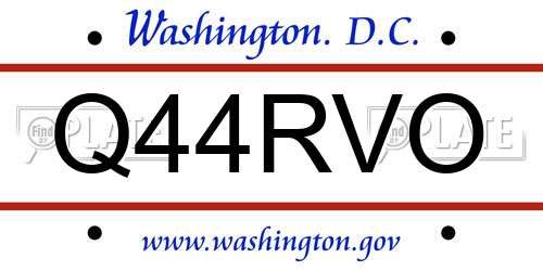 Q44RVO District Of Columbia License Plate