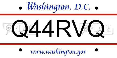 Q44RVQ District Of Columbia License Plate