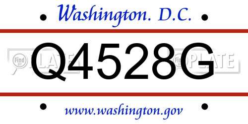 Q4528G District Of Columbia License Plate